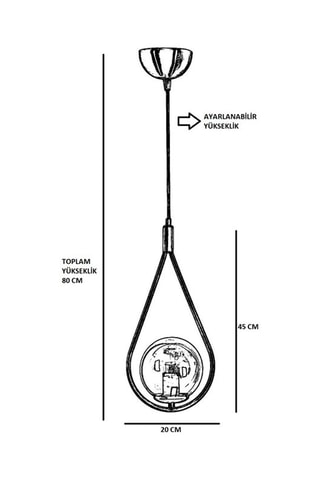 Candeeiro suspenso Damla Tekli - Dourado - 60 W