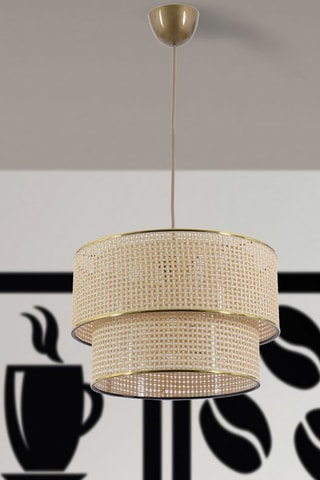 Candeeiro suspenso - Bege e dourado - 45 - 60W
