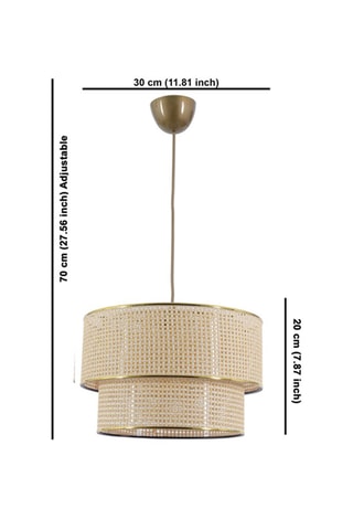 Candeeiro suspenso - Bege e dourado - 45 - 60W