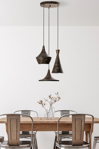 Candeeiro suspenso Tom - Castanho-escuro - 3 x 40 W