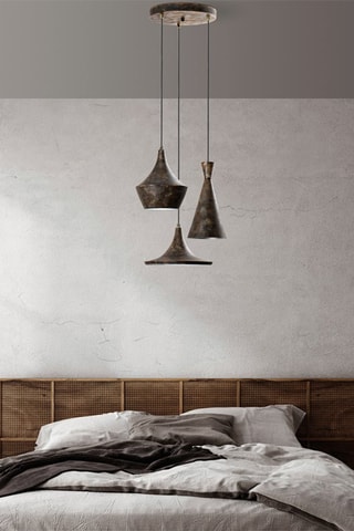 Candeeiro suspenso Tom - Castanho-escuro - 3 x 40 W
