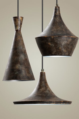 Candeeiro suspenso Tom - Castanho-escuro - 3 x 40 W