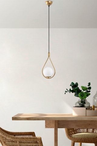 Candeeiro suspenso Mudoni - Dourado e preto - 40 W