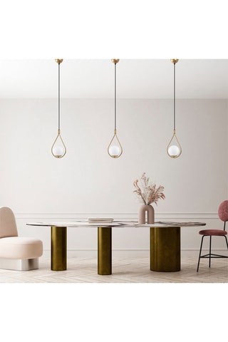 Candeeiro suspenso Mudoni - Dourado e preto - 40 W