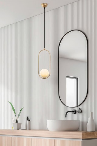 Candeeiro suspenso Mudoni - Dourado e preto - 40 W