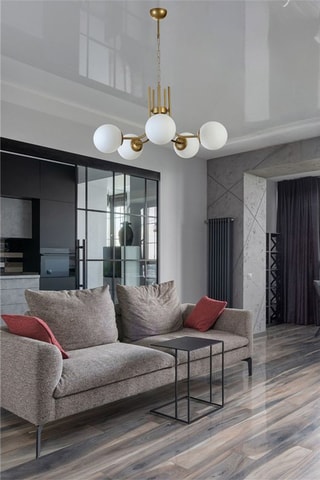 Candeeiro suspenso - Dourado e branco - 5 x 40 W