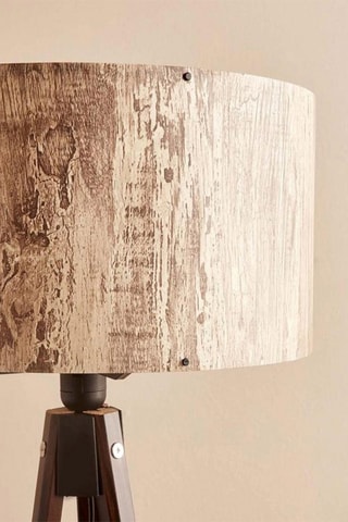 Candeeiro de pé de madeira AYD-3449 - Bege e castanho - 60 W