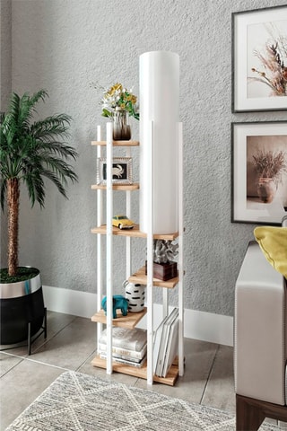 Staanlamp Vogue ERH - Wit en Naturel - 60 W