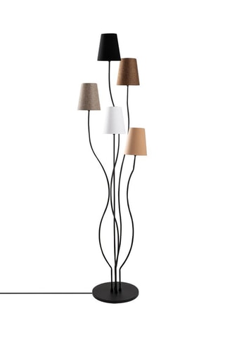 Staanlamp Bonibon - Zwart en Bruin - 5 x 40 W - 160 cm