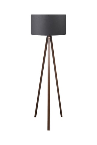 Candeeiro de pé - Cinzento e castanho - 60 W