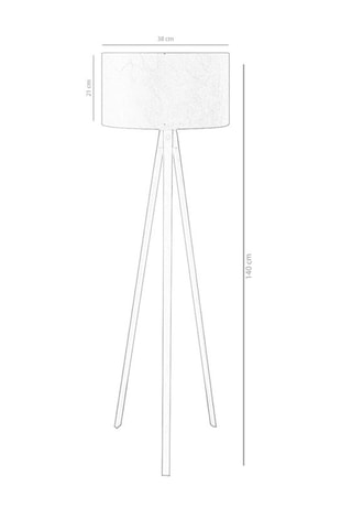 Candeeiro de pé - Cinzento e castanho - 60 W