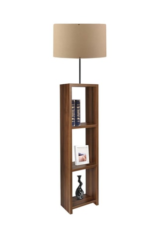 Candeeiro de pé com prateleira Ayd - Natural e castanho - 60 W - 150 cm