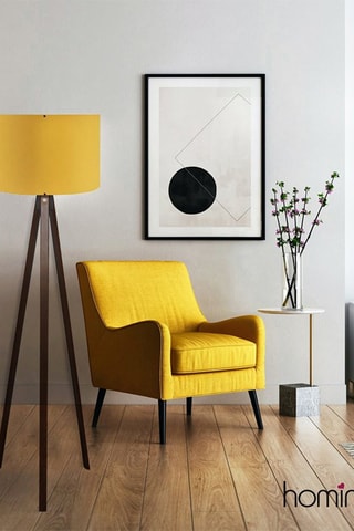 Candeeiro tripé - Amarelo e castanho - 40 W