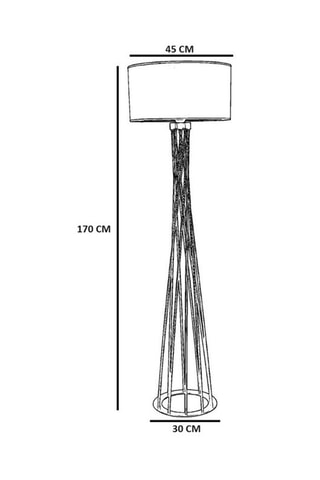 Staanlamp - Goudkleurig - 40 - 60 W - 170 cm