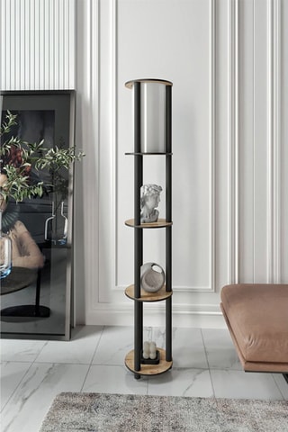 Candeeiro de pé - Imitação de nogueira - 40 W - 150 cm