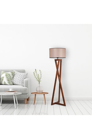 Staanlamp Vogue ERH - Wit en Naturel - 60 W