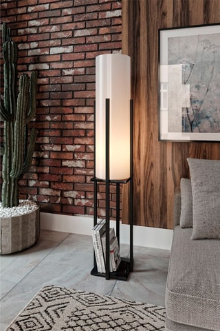 Houten Staanlamp - Naturel en Taupe - 60 W
