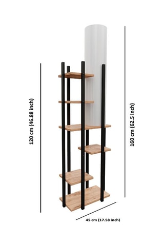 Staanlamp - Walnoothoutimitatie en Bruin - 60 W