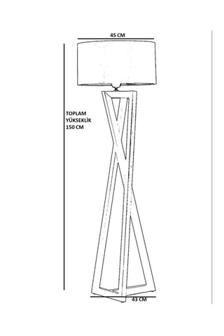 Staanlamp Yildo - Zwart en Koperkleurig - 60 W