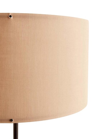 Candeeiro de pé de madeira - Natural e bege - 60 W