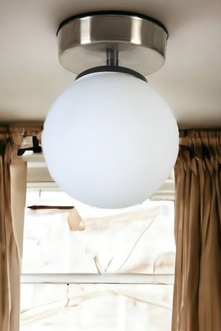 Candeeiro de teto - Prateado e branco - 60 W