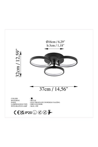Candeeiro de teto LED Halka  Preto
