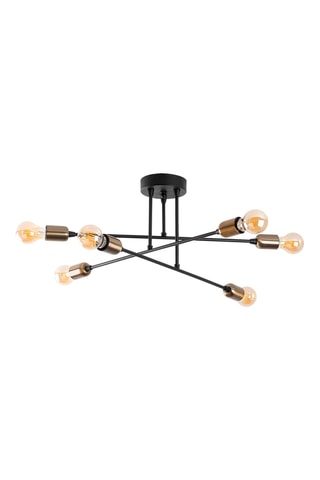 Candeeiro suspenso Flor Preto e dourado
