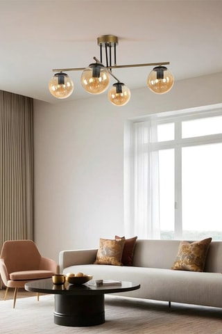 Candeeiro suspenso Oslo 4 - Dourado - 4 x 60 W