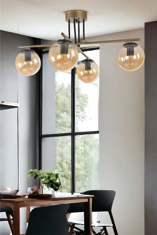Candeeiro suspenso Oslo 4 - Dourado - 4 x 60 W