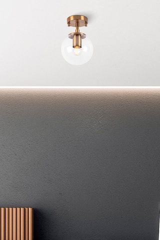 Candeeiro de teto Atmaca - Dourado e transparente