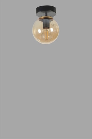Candeeiro de teto - Preto e transparente - 60 W