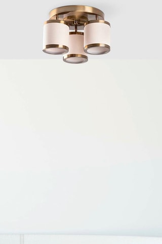 Candeeiro de teto Way - Branco e dourado - 3 x 40 W
