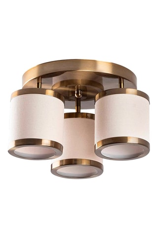 Candeeiro de teto Way - Branco e dourado - 3 x 40 W