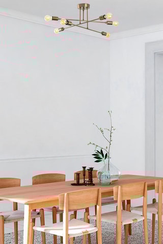 Candeeiro suspenso Fleur - Dourado - 6 x 60 W