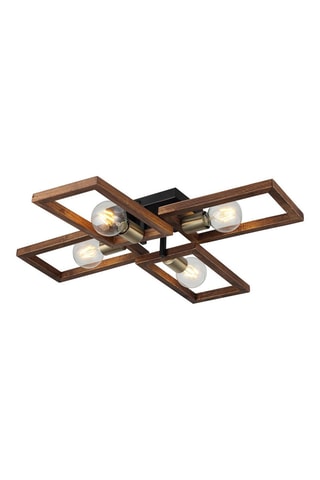 Candeeiro de teto em madeira Era - Preto - 4 x 20 W