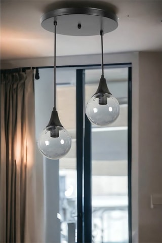 Candeeiro suspenso Afra 2 - Preto - 2 x 60 W