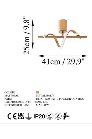 Candeeiro de teto LED Likma Dourado