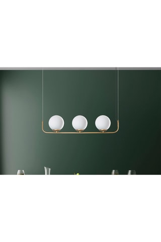 Candeeiro suspenso Faruk - 13716 - Dourado e branco - 3 x 40 W