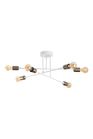Candeeiro suspenso Flower - Branco - 6 x 40 W