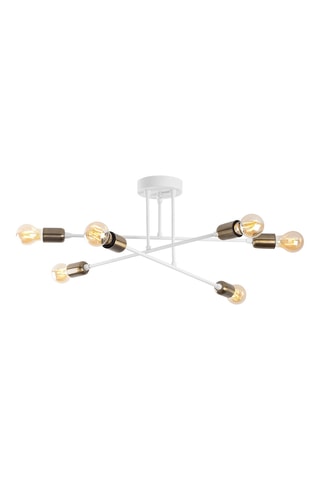 Candeeiro suspenso Flower - Branco - 6 x 40 W