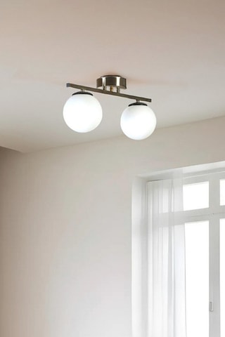 Candeeiro de teto Yeni Can 2 - Dourado e branco - 2 x 60 W