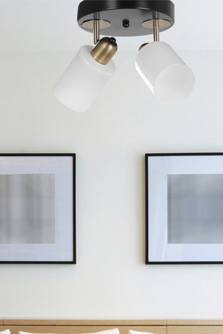 Candeeiro de teto - Preto e branco - 60 W