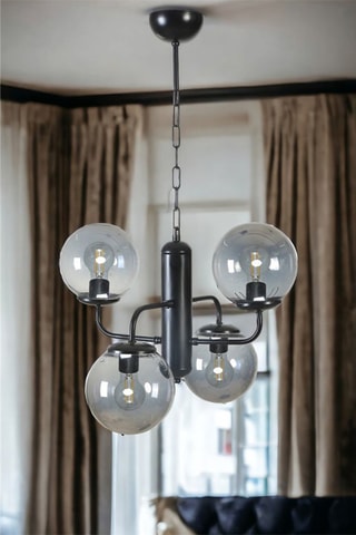 Candeeiro suspenso Pekin 4 - Preto - 4 x 60 W