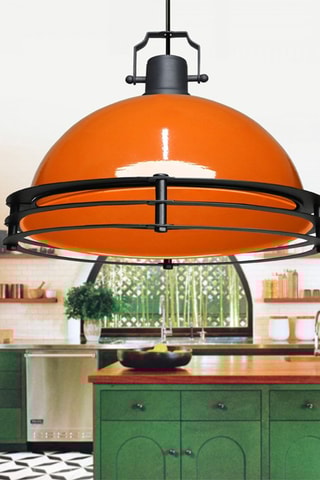 Candeeiro suspenso LED Ayd - Laranja e preto - 15 W