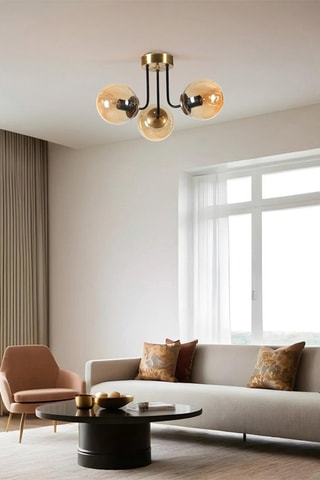 Candeeiro suspenso - Preto - 3 x 40 - 60 W