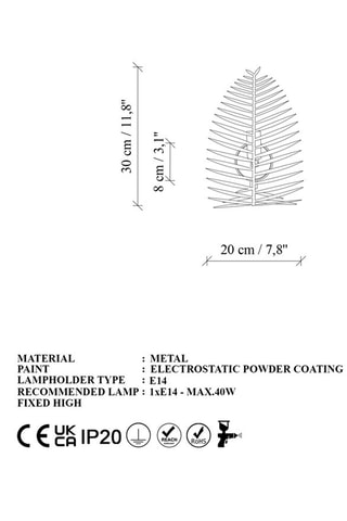 Aplique de parede Leaf - Dourado - 40 W