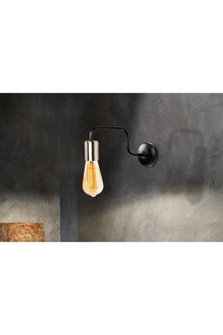 Aplique de parede Denge - Preto e níquel - 40 W