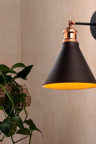Aplique de parede Berceste - Preto e acobreado - 100 W