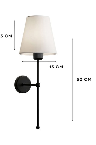 Aplique de parede - Cru e preto - 40 W