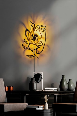 Aplique de parede Flower Faced - Preto - 40 W